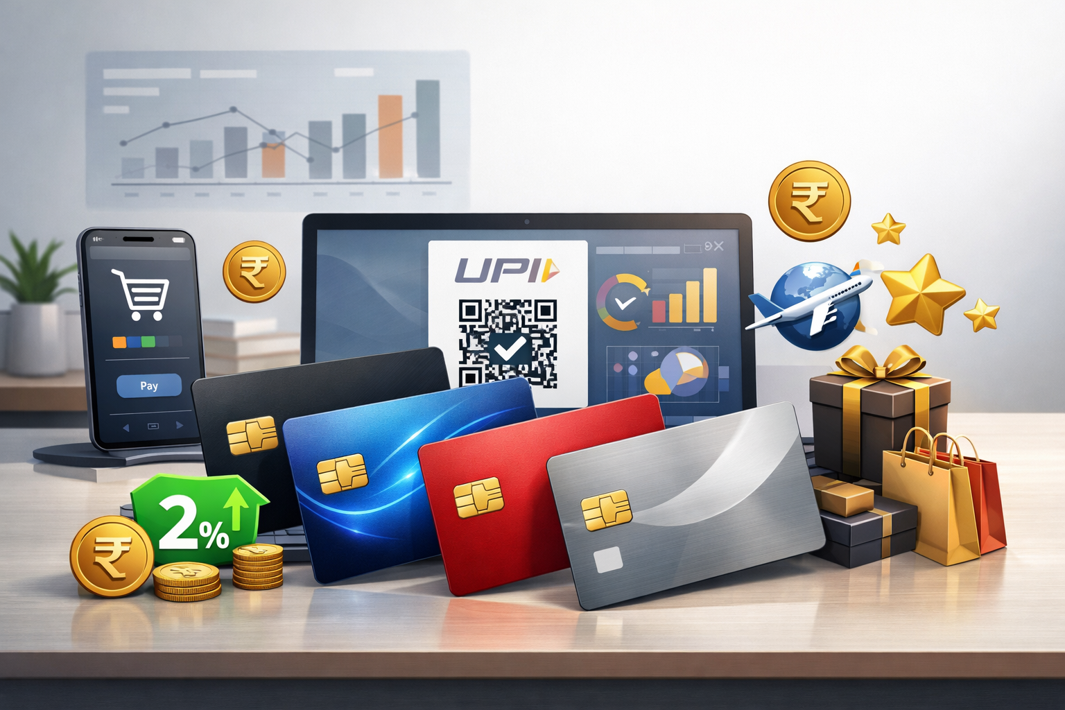 Best credit cards in India 2026 showing cashback, reward points, UPI payments, and exclusive credit card offers.